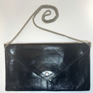 Vintage leather envelope clutch purse.